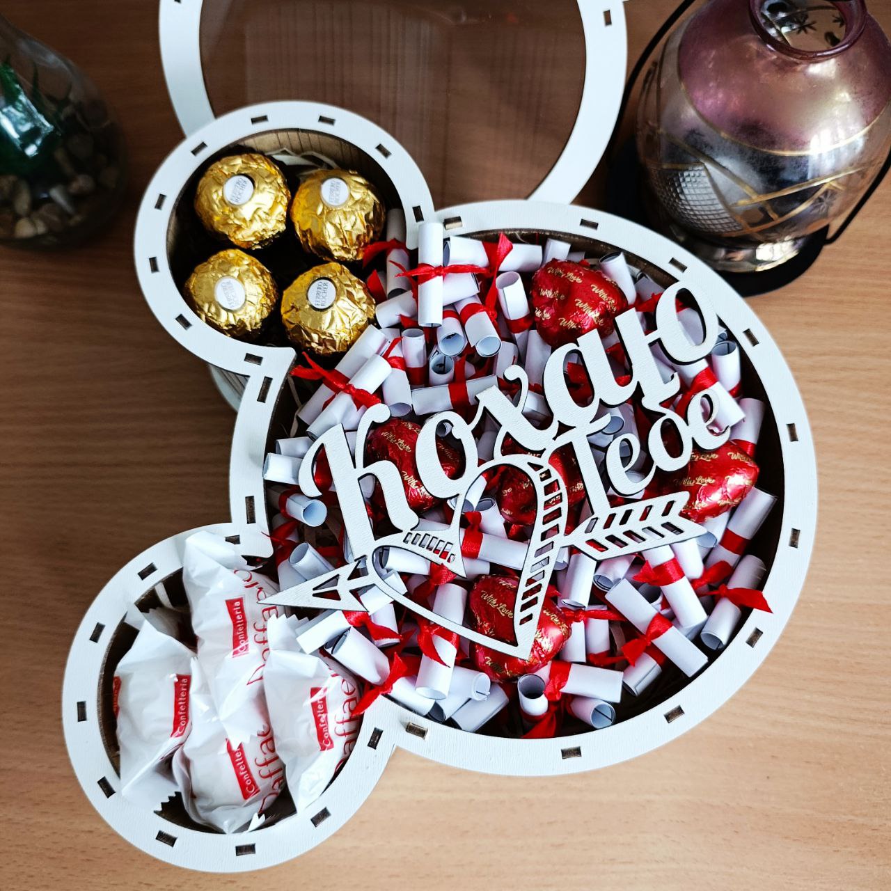 Бокс з цукерками для дівчини на день народження новий рік різдво день закоханих 8 березня свято (ar291) - Зображення 2