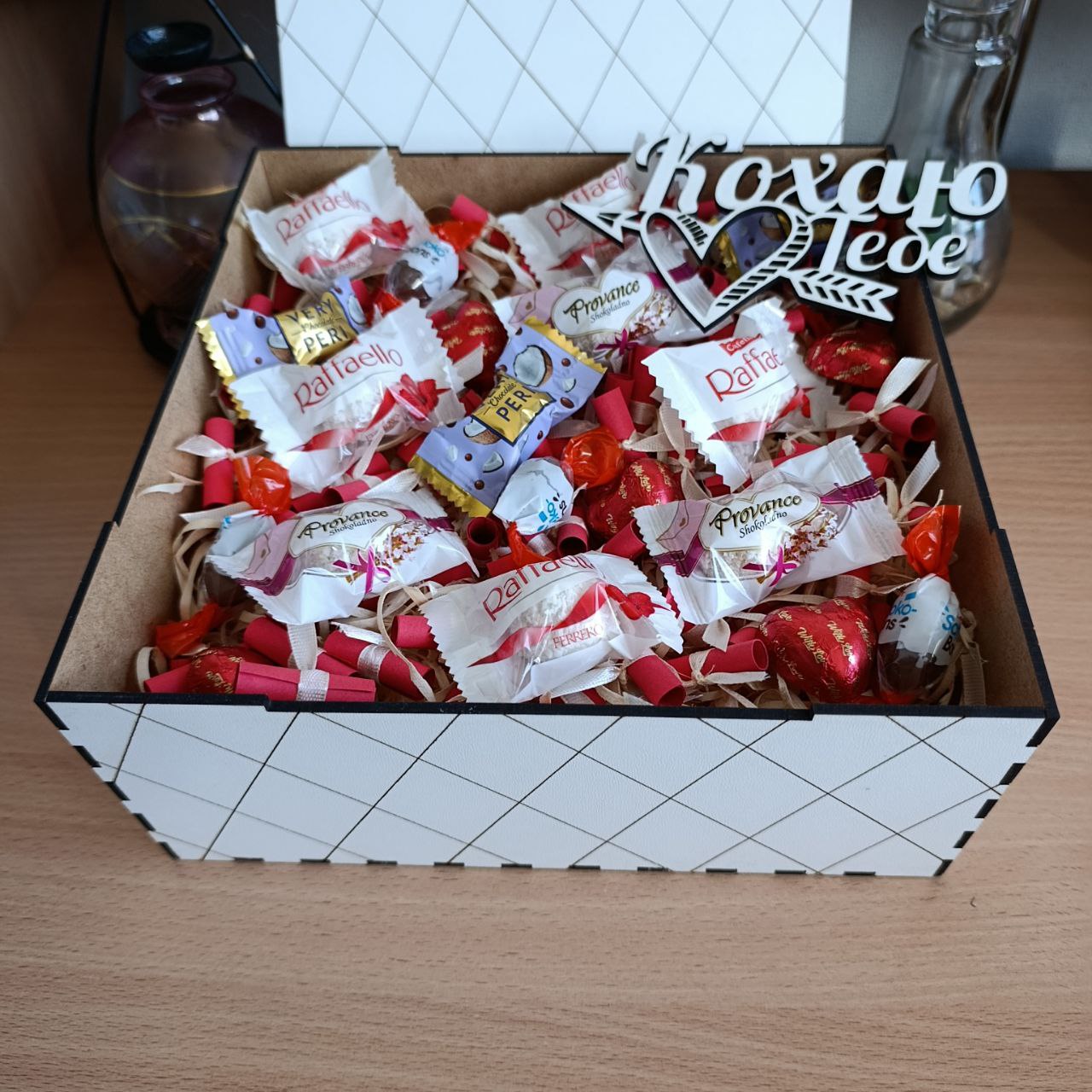 Бокс з цукерками та 101 причиною чому я тебе люблю для дівчини на день народження новий рік різдво день закоханих 8 березня(ar293) - Зображення 5