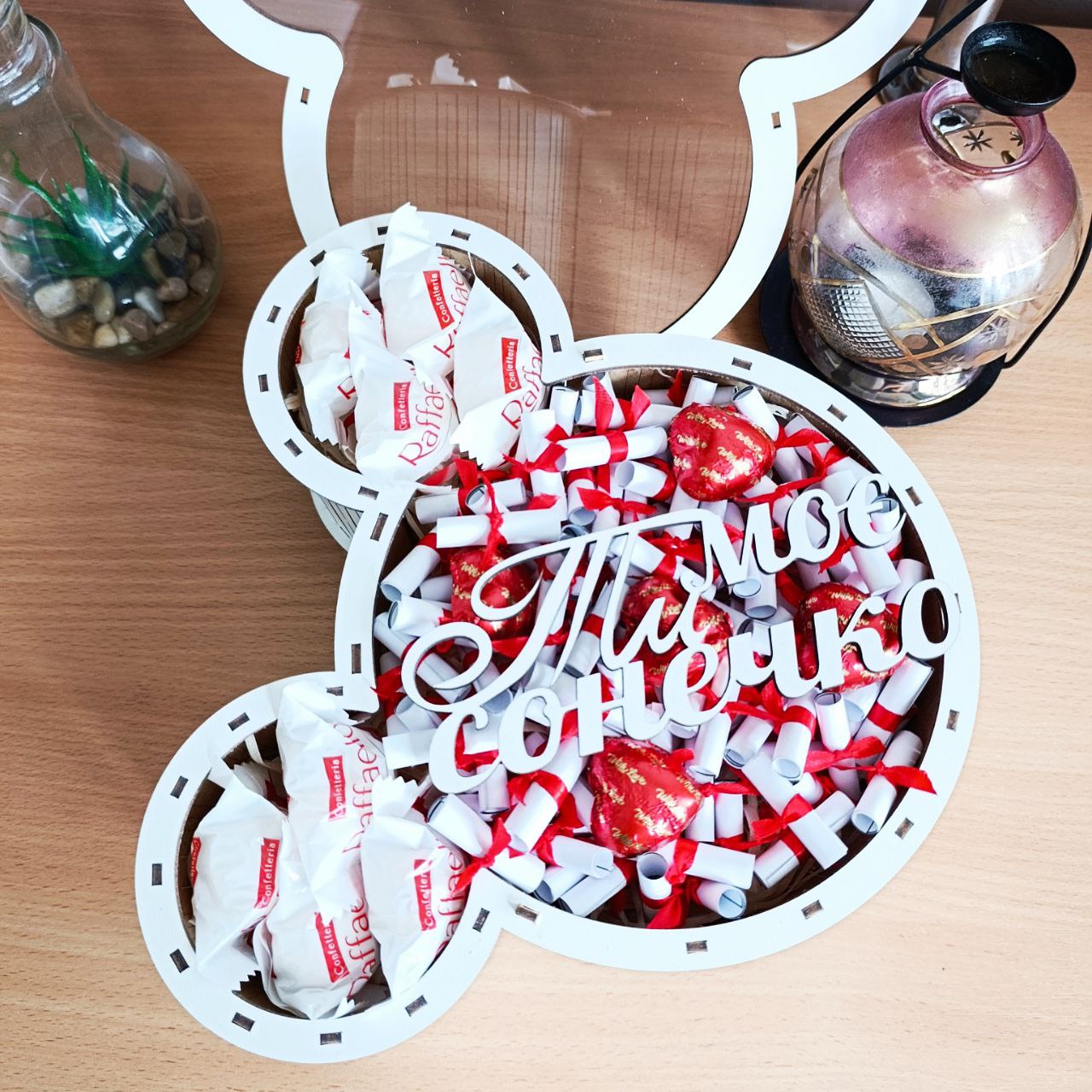 Подарунковий бокс з цукерками Raffaello та 101 причиною чому я тебе кохаю для дівчини на день закоханих 8 березня (ar301) - Зображення 3