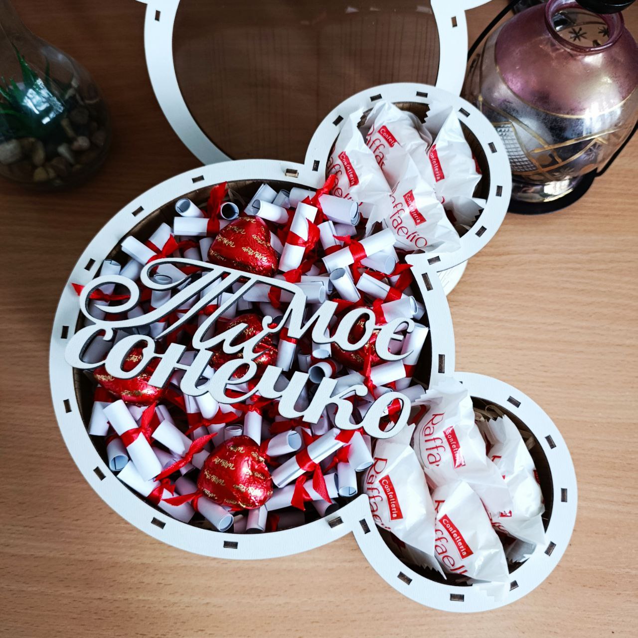 Подарунковий бокс з цукерками Raffaello та 101 причиною чому я тебе кохаю для дівчини на день закоханих 8 березня (ar301) - Зображення 2