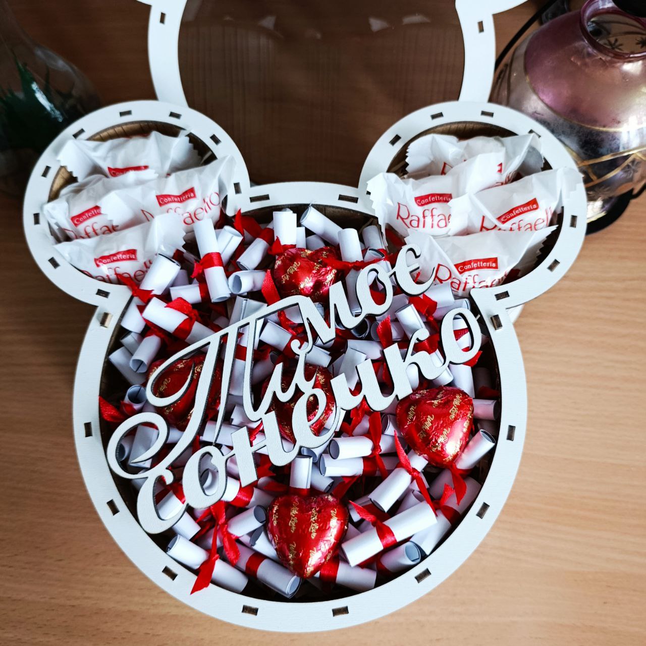 Подарунковий бокс з цукерками Raffaello та 101 причиною чому я тебе кохаю для дівчини на день закоханих 8 березня (ar301)