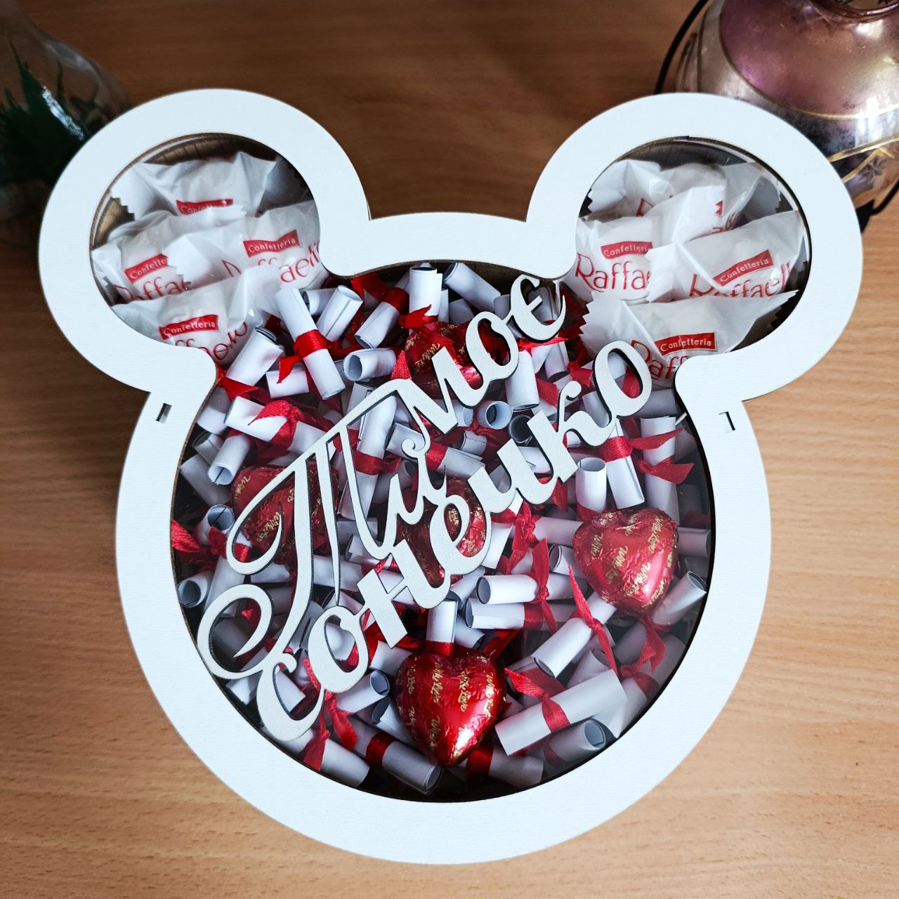 Подарунковий бокс з цукерками Raffaello та 101 причиною чому я тебе кохаю для дівчини на день закоханих 8 березня (ar301) - Зображення 4